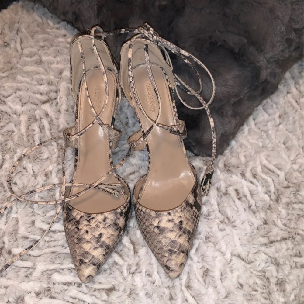 Snake lace up heels size 10